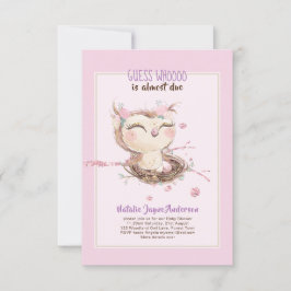 Schattige OWL Baby shower Girls of Boys Invitation