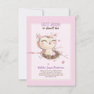 Schattige OWL Baby shower Girls of Boys Invitation