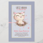 Schattige OWL Baby shower Girls of Boys Invitation Flyer (Voorkant)