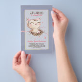 Schattige OWL Baby shower Girls of Boys Invitation Flyer (Hand)
