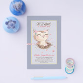 Schattige OWL Baby shower Girls of Boys Invitation Flyer (Enkel)
