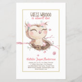 Schattige OWL Baby shower Girls of Boys Invitation Flyer (Voorkant)