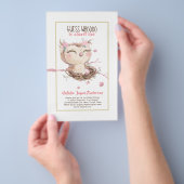 Schattige OWL Baby shower Girls of Boys Invitation Flyer (Hand)