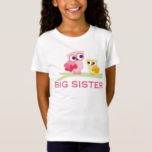 Schattige Owl Big Sister T-shirt (Voorkant)