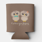 Schattige Owl Couple op maat Blikjeskoeler (Achterkant)