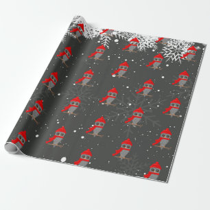 Schattige Owl op Branch als Kerstmis Cadeaupapier