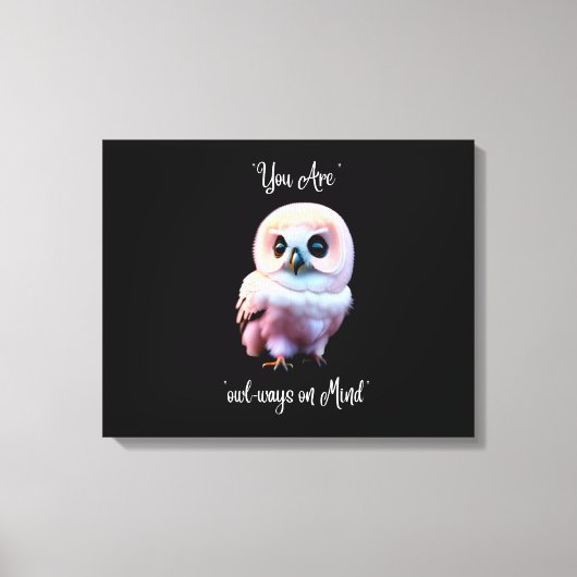 Schattige owl Wall Art Canvas Afdruk (Voorkant)