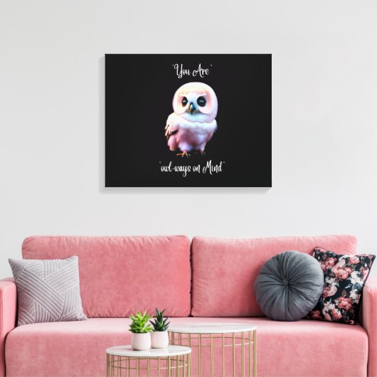 Schattige owl Wall Art Canvas Afdruk (Insitu (Woonkamer))