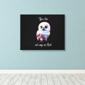 Schattige owl Wall Art Canvas Afdruk (Insitu (Houten vloer))
