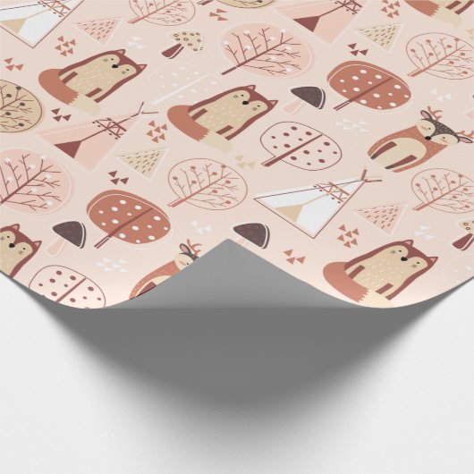 Schattige oxen en deer cadeaupapier (Hoek)