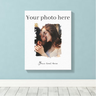 Schattige paar aangepaste foto canvas afdruk