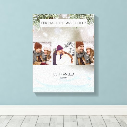 Schattige paar aangepaste foto canvas afdruk (Insitu (Houten vloer))