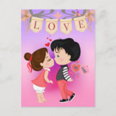 Schattige Paar Be Mine Valentijnsdag Feestdagenkaart (Voorkant)