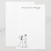 Schattige paar Bedankt Notitie Papier (Voorkant / Achterkant)