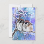Schattige Paar Bird Valentijnsdag Kaart (Achterkant)