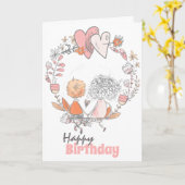 Schattige paar bloemenkrans romantische verjaardag kaart (Gele Bloem)