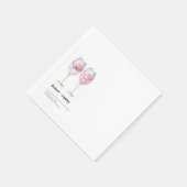 Schattige Paar Bruiloft Wijnglas Wit Minimalist Servet (Hoek)