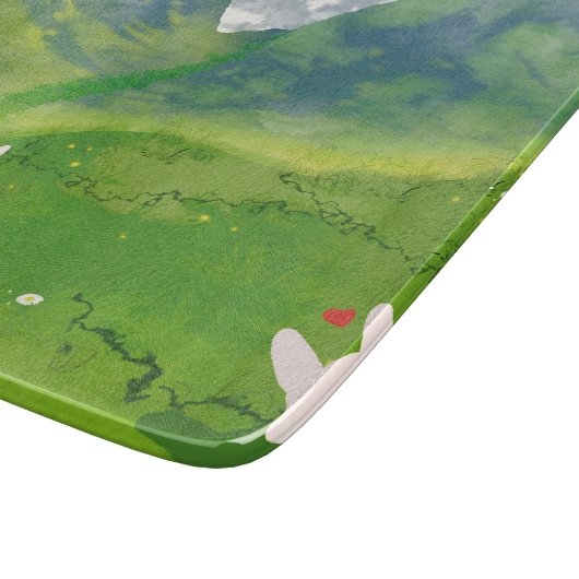 Schattige paar Bunny in Mountain Uitzicht Snijplank (Hoek)