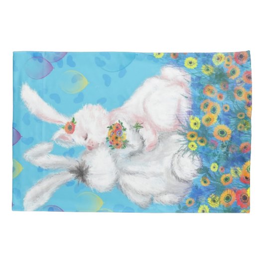 Schattige paar Bunny Pillow Hoesje Kussensloop (Achterkant)