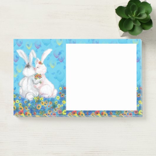 Schattige paar Bunny Post-it® notes (Kantoor)