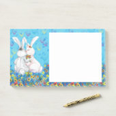 Schattige paar Bunny Post-it® notes (Op bureau)