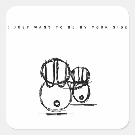 Schattige Paar Bunny Sticker (Voorkant)