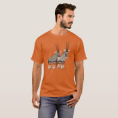 Schattige Paar Cartoon Oryxes T-Shirt (Voorkant volledig)