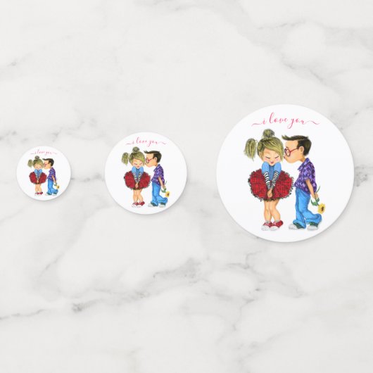 Schattige paar Confetti - I Love You - aangepaste  (Achterkanten)