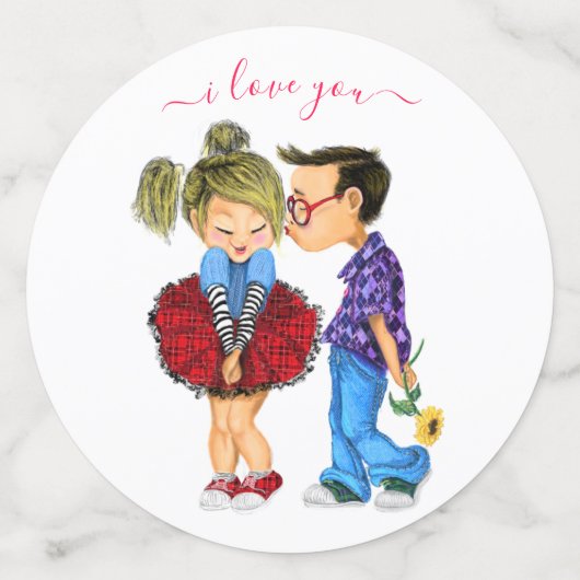 Schattige paar Confetti - I Love You - aangepaste  (Grote achterkant)