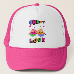 Schattige paar cupcakes trucker pet