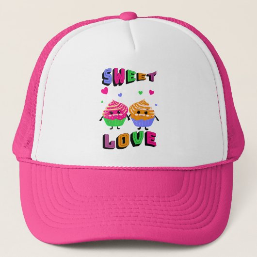 Schattige paar cupcakes trucker pet (Voorkant)