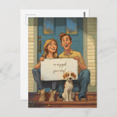 Schattige Paar en de Puppy Briefkaart (Voorkant / Achterkant)