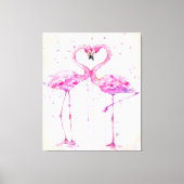 Schattige Paar Flamingo Liefde Print Kunst (Voorkant)