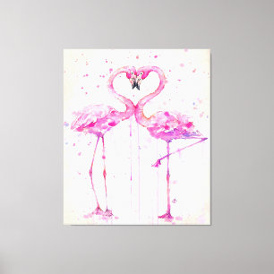 Schattige Paar Flamingo Liefde Print Kunst