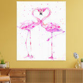 Schattige Paar Flamingo Liefde Print Kunst (Insitu (Woonkamer))
