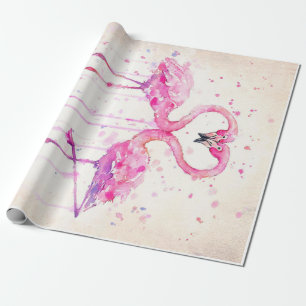 Schattige Paar Flamingo Liefde Print Kunst Cadeaupapier