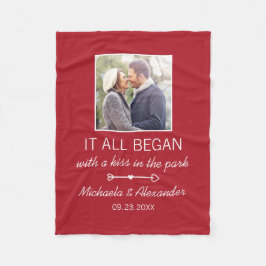 Schattige paar foto waar het allemaal begon citaat fleece deken