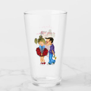 Schattige paar glas met tekst - Ik hou van je