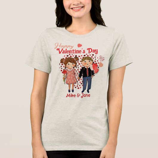 Schattige paar Happy Valentijn licht T-shirt (Voorkant)