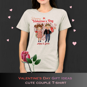 Schattige paar Happy Valentijn licht T-shirt