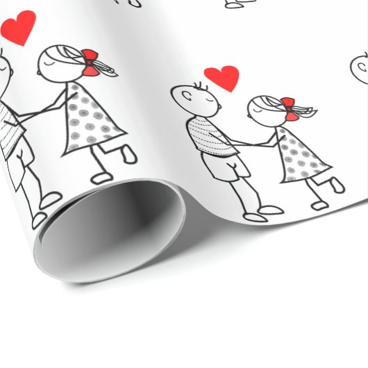 Schattige paar inpakpapier (Rol Hoek)