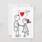 Schattige paar Kaart aangepaste naam tekst - Ik ho (Achterkant)