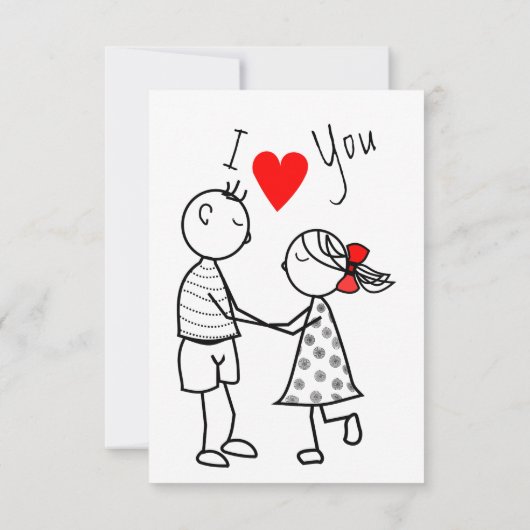 Schattige paar Kaart aangepaste naam tekst - Ik ho (Achterkant)