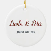 Schattige paar kerst bruiloft keramisch ornament (Achterkant)