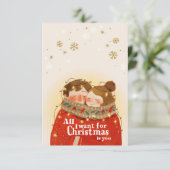 Schattige paar kerst Kaart (Staand voorkant)