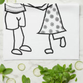 Schattige paar keuken handdoek liefde (Gevouwen)