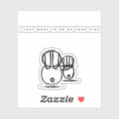 Schattige paar konijn vinyl Sticker (Vel)