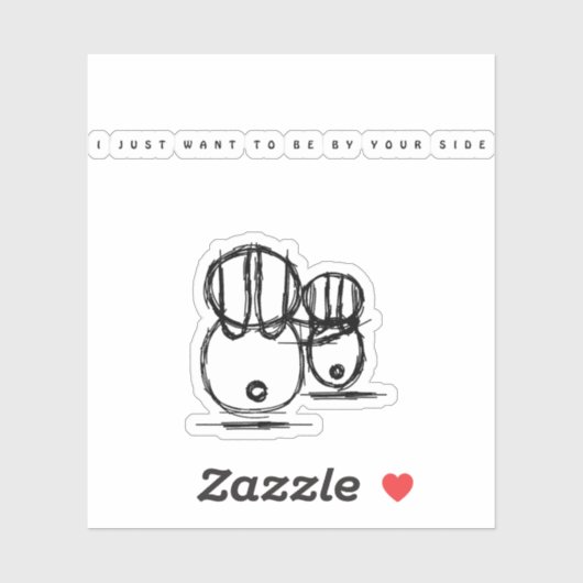 Schattige paar konijn vinyl Sticker (Vel)