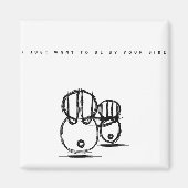 Schattige paar konijnenmagneet | Wees aan uw zijde Magneet (Voorkant)