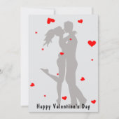 Schattige paar kus minimalistische Valentijnsdag K Feestdagenkaart (Voorkant)